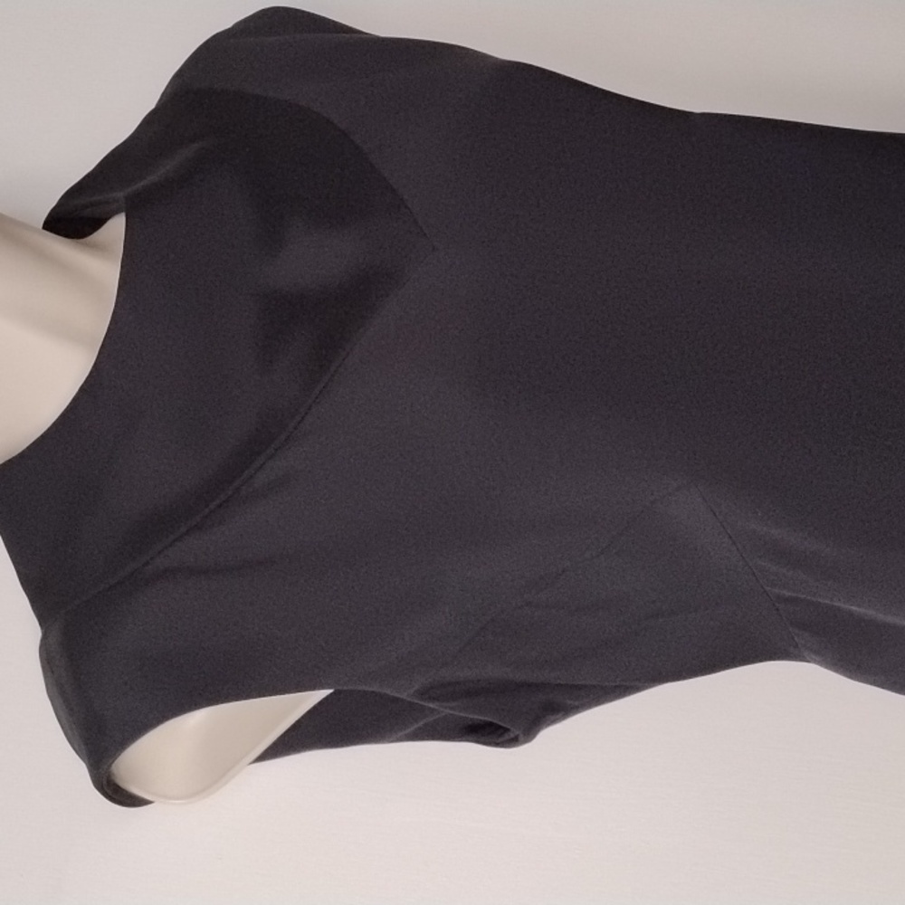 Vintage Union-Made Sleeveless High-Neck Sheath Dress 14 Lined USA 60s-70s ? - Picture 4 of 14